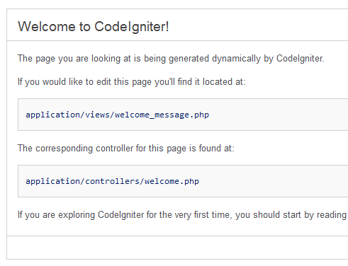 Welcome Page Codeigniter